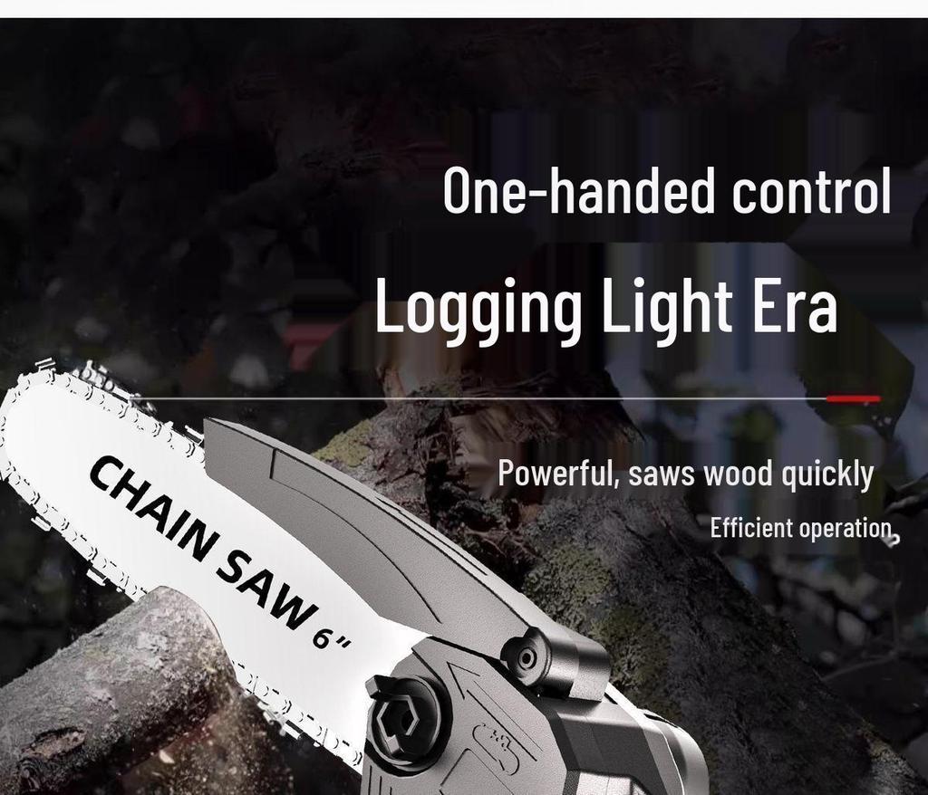 Rechargeable Handheld Lithium Battery Chainsaw - Wireless Small Tree Cutting & Pruning Saw