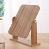 360 Degrees Rotatable Makeup Mirror with Wooden Base High Clarity Men Women Desktop Vanity Mirror Portable Travel Rectangle Cosmetic Mirror