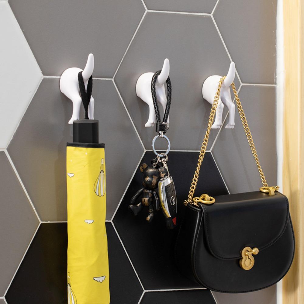 Крючки для хвоста собаки, шляпа, пальто, ключ, настенная вешалка, наклейка, украшение, креативный хвост, кухня, маленький крючок, настенное крепление, дырокол