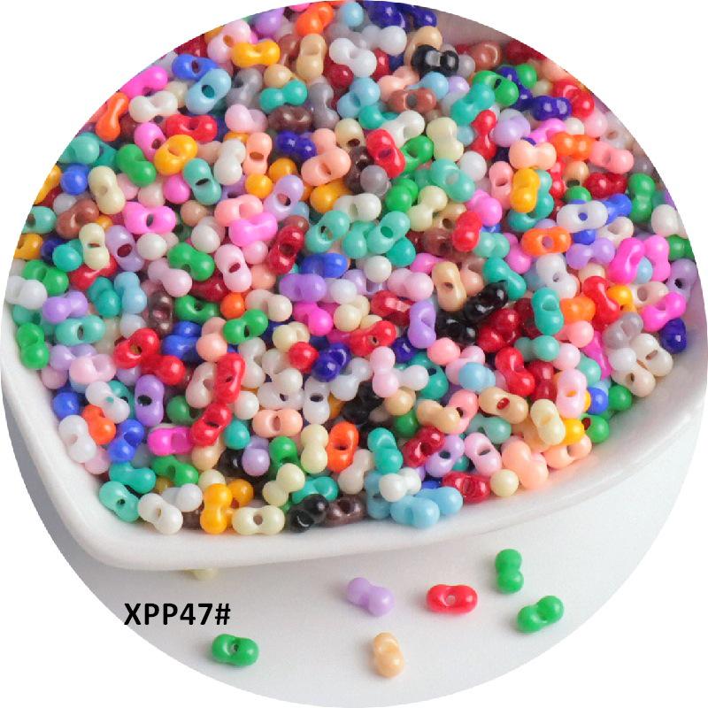 Стеклянные бусины-арахис сплошного цвета 2x4 мм для изготовления украшений и аксессуаров для волос своими руками