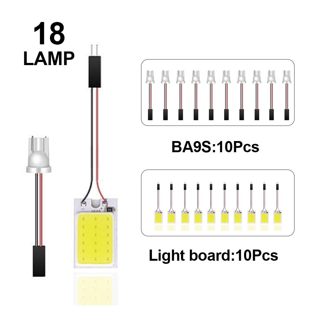 10 шт. светодиодные лампы для автомобиля панель 18/24/36/48 SMD T10 BA9s 12 В COB лампа автомобильный плафон лампы для чтения автомобильные аксессуары для интерьера