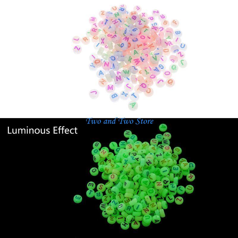 HX6F Luminous Flat Beads and Bead Assortments for Jewelry Making Necklaces Bracelets UV Color Change Hair Beads for Women