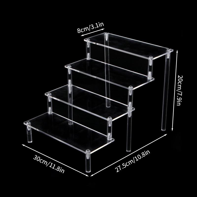 Многоуровневая подставка для дисплея Акриловая стойка для демонстрации Набор из смолы Стеллаж для хранения фигурок Лестница Органайзер для косметики, парфюмерии, лака для ногтей Полка