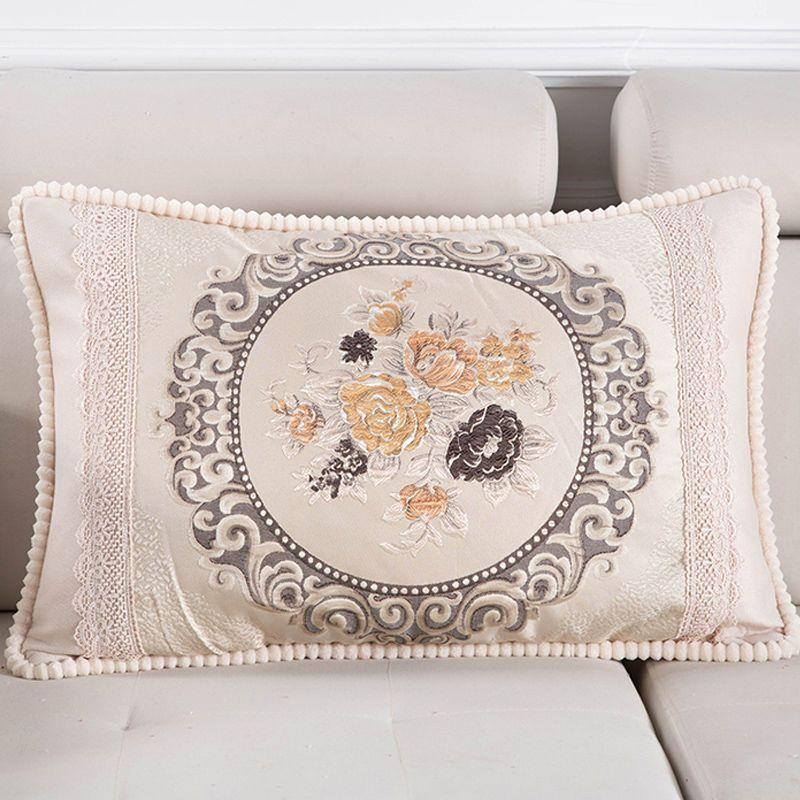 Одиночная европейская жаккардовая наволочка, диванная подушка, вышитая прямоугольная наволочка для спинки дивана для гостиной
