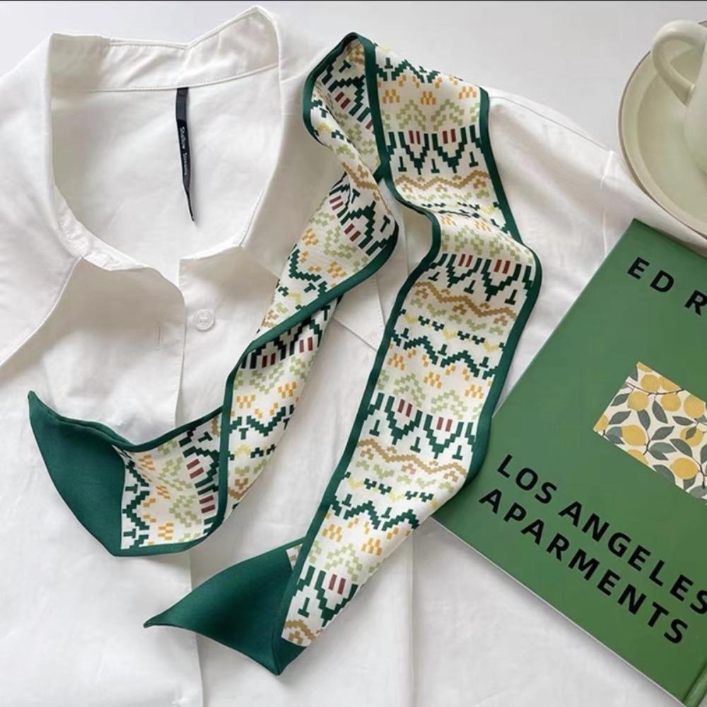 Decorative Thin Scarf Letters Print Hair Tie Fashion Handle Bag Ribbons