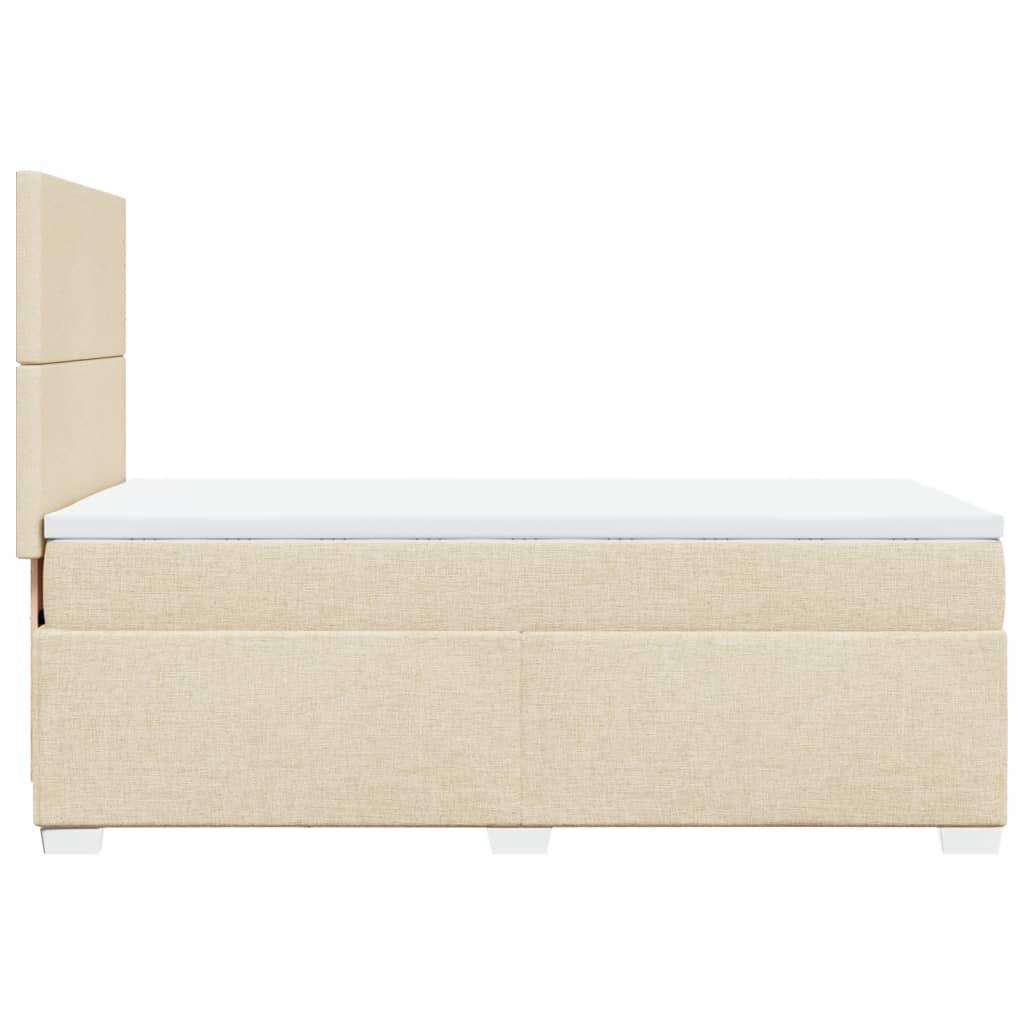 Box Spring Bed with Mattress Cream 90 x 190 cm Fabric