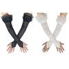 Antique Long Fingerless Gloves for Women Evening Party Arm Sleeves Costume Arm Accessories for Weddings and Teaparties