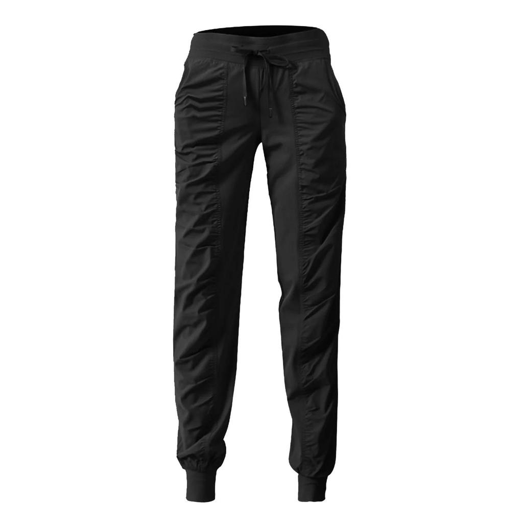 Женские быстросохнущие плиссированные укороченные беговые брюки с кулиской