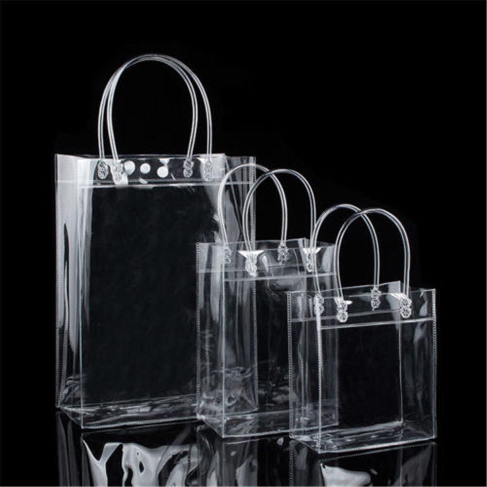 Clear Tote Bags Friendly Purse Shoulder Handbag PVC Transparent Plastic Pouch Portable Travel Csaul