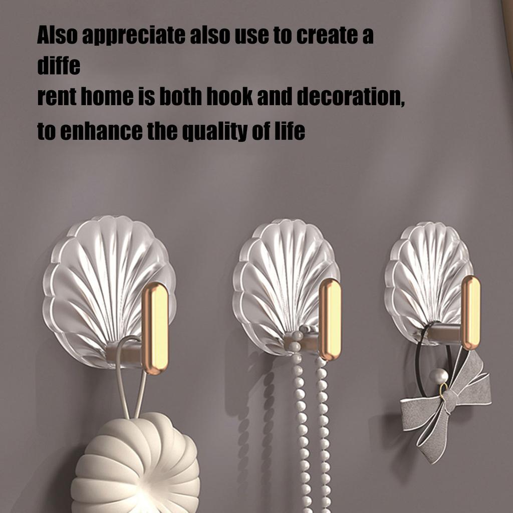 10 шт. настенный крючок в форме ракушки для кухни, ванной, многофункциональные крючки без дырокола, вешалка для пальто, украшение для дома, крючки в стиле пасты, новые