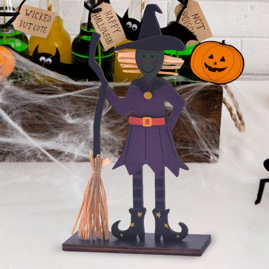 Хэллоуин Деревянная табличка Привидение Милое привидение Ведьма Тыква Многоярусное украшение для подноса для дома Полка Каминная полка Столешница Декор подоконника
