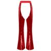 Womens Halloween Glitter Sequin Cowgirl Chaps Adjustable Waist Crotch Hollow Out Fully Lined Flared Pants