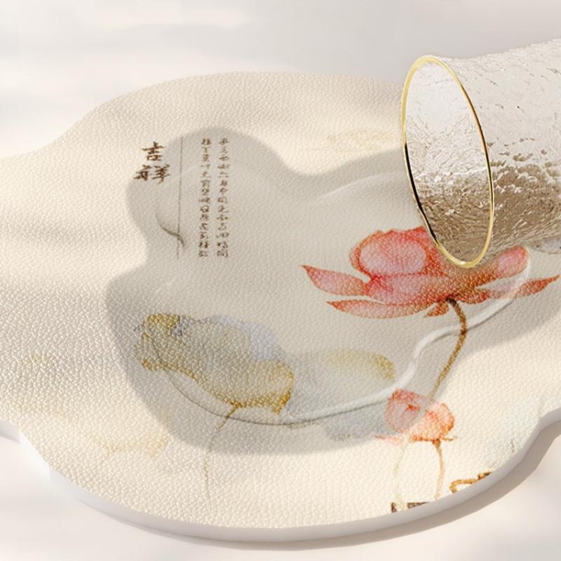 Подставки под лотос Кожаные подставки для обеденного стола Теплоизоляционные водонепроницаемые коврики Бытовые подставки под чайные чашки Защищающие от ожогов Нескользящие коврики Домашняя подставка