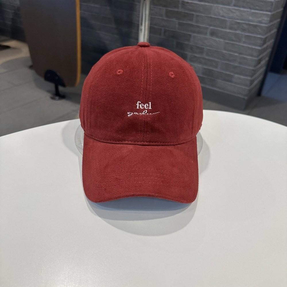 Embroidery Letter Rugged Baseball Cap Solid Color Duck Tongue Cap Fashion Sun Hat  for Women
