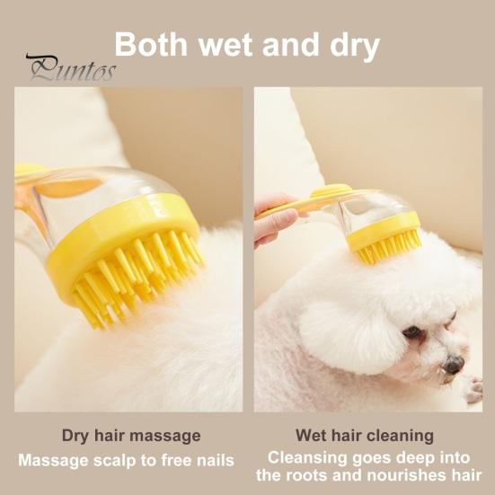 Soap With Bath Pet Brush Shampoo Container Soft Brush Head Dead Skin Loose Fur Removal Dog Cat Bathing Massage Grooming Brush