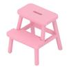 1:12 Miniature Step Stool Wooden 4 Leg 2 Steps Cute Doll House Step Stool Dollhouse Decor Pink