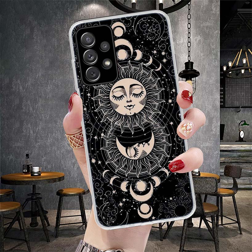 Смешной Чехол для Телефона с Лицом Солнца и Луны Мягкий Для Samsung Galaxy S22 S23 S24 S25 Edge S26 Ultra S20 FE S21 Plus + Fundas Coque Galaxy S20