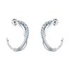 Swarovski Серьги-гвоздики с родиевым покрытием, витые, женские, синие 5582807