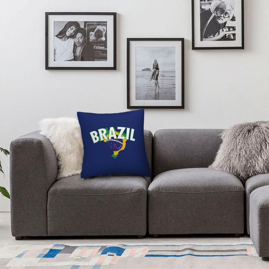 Brazil National Flag Square Pillowcase Cushion Cover Pillow Case Throw Pillow Cover For Home Sofa Living Room