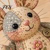 Floral Fabric Sewing Project Patchwork Mouse DIY Kit, Handmade Craft Set with Fabric, Stuffing & Cute Plush Decoration Buttons, Stuffed Ornament