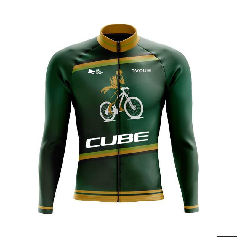 2026 Autumn Breathable Cycling Suit Set Rvouei Cube Team Long Sleeve Men MTB Bike Clothing Autumn Bicycle Clothes Maillot Ropa Ciclismo