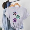 Watercolor Cat Dog Pet Tee Top Fashion 90s Style Trend T Shirt Clothing Casual Short Sleeve Women Print Lady Female Graphic T-shirt