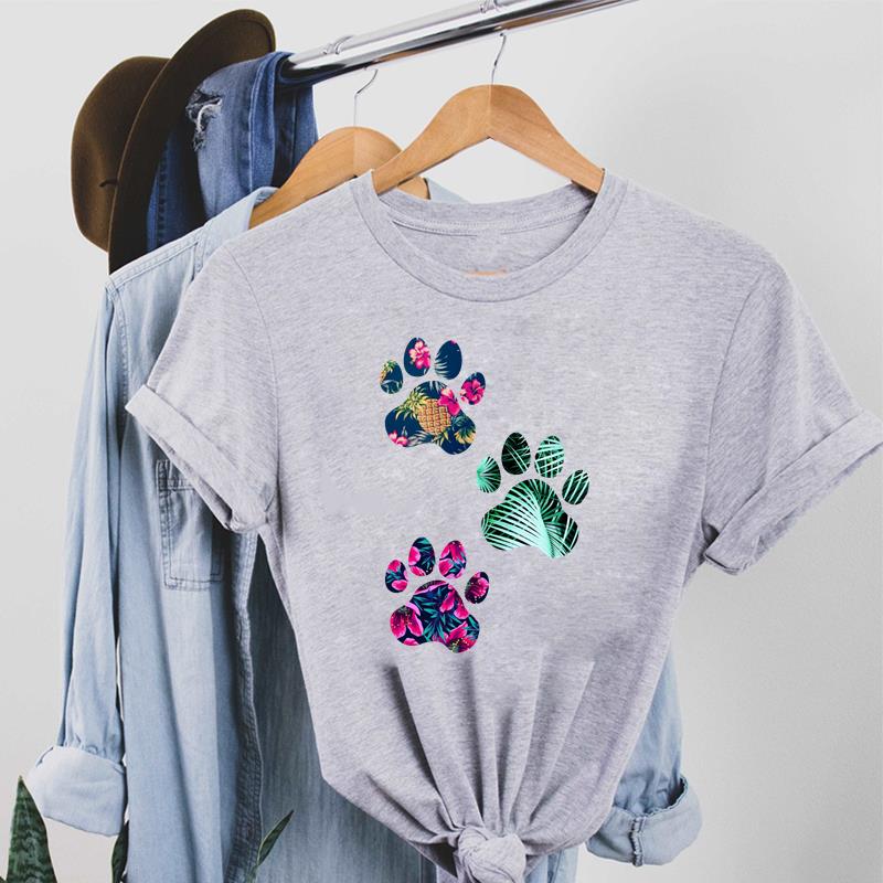 Lovely Cat Dog Pet Tee Top Fashion T Shirt 90s Style Clothing Casual Short Sleeve Women Print Lady Female Graphic T-shirt