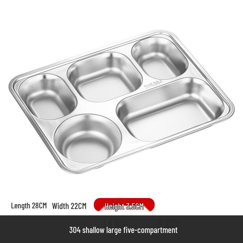 Deepened 5-Compartment Stainless Steel Lunch Box with Lid