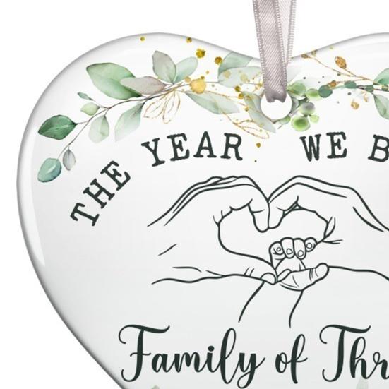 Год, когда мы стали семьей из трех человек, украшение в форме сердца, украшение на первый рождественский праздник малыша, подарки для новых мамы и папы, для родителей