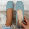 Fashion Women Flat Shoes Solid Color Square Toe Office Shoes Casual Breathable Ballet Soft Mesh Mules Shoes Women Loafers Size 36-43