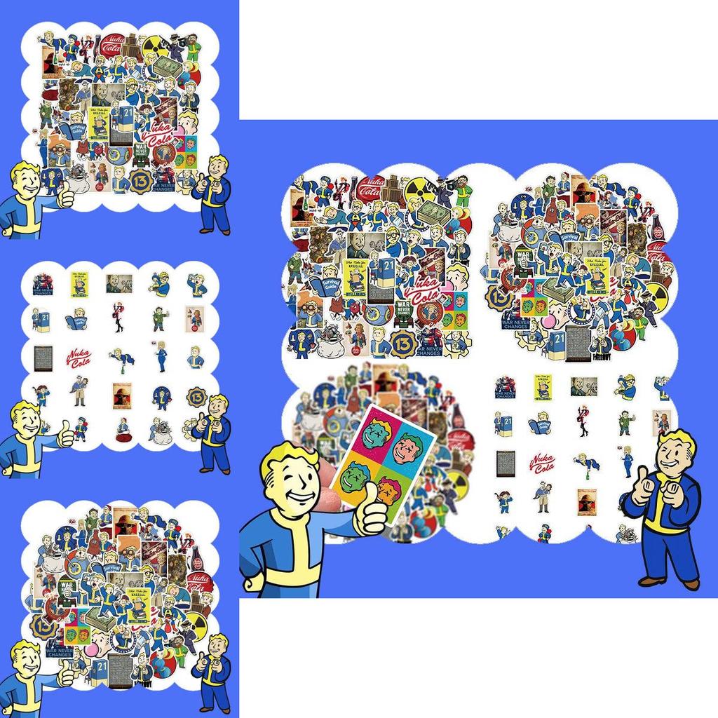 Sheets 50 Fallout Game Graffiti Stickers Luggage Laptop Diy Not Adhesive