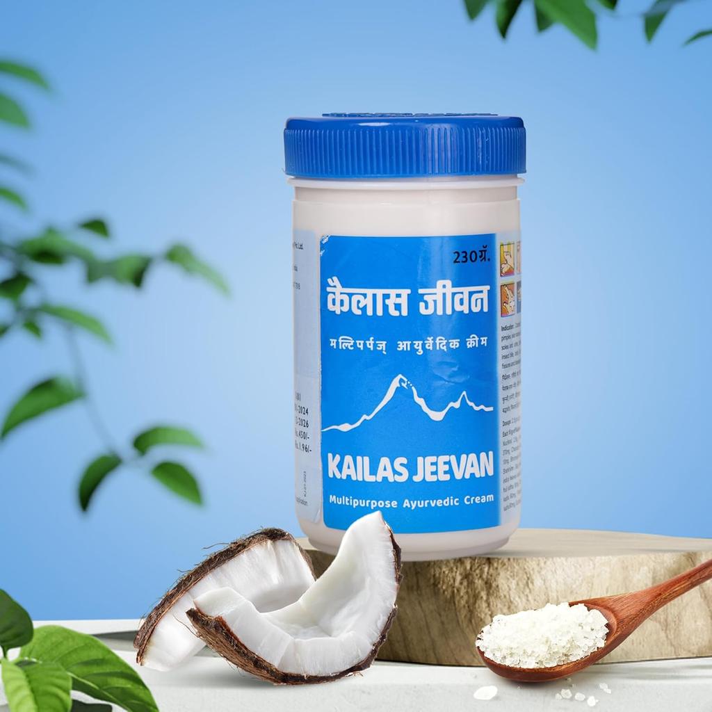 Kailas Jeevan Аюрведический многоцелевой крем 230 г банка для ухода за сухими потрескавшимися ногами и пятками