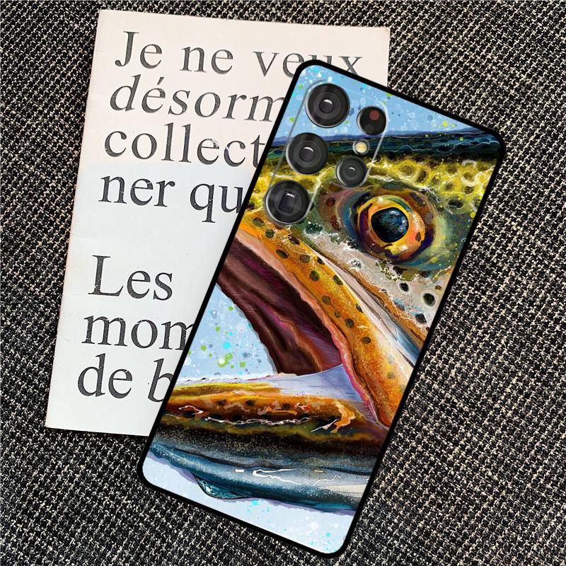 Чехол для рыбалки на форель для Samsung Galaxy S25 Ultra S20 S21 S22 S23 S24 Ultra S9 S10 Plus S24 FE Задняя крышка