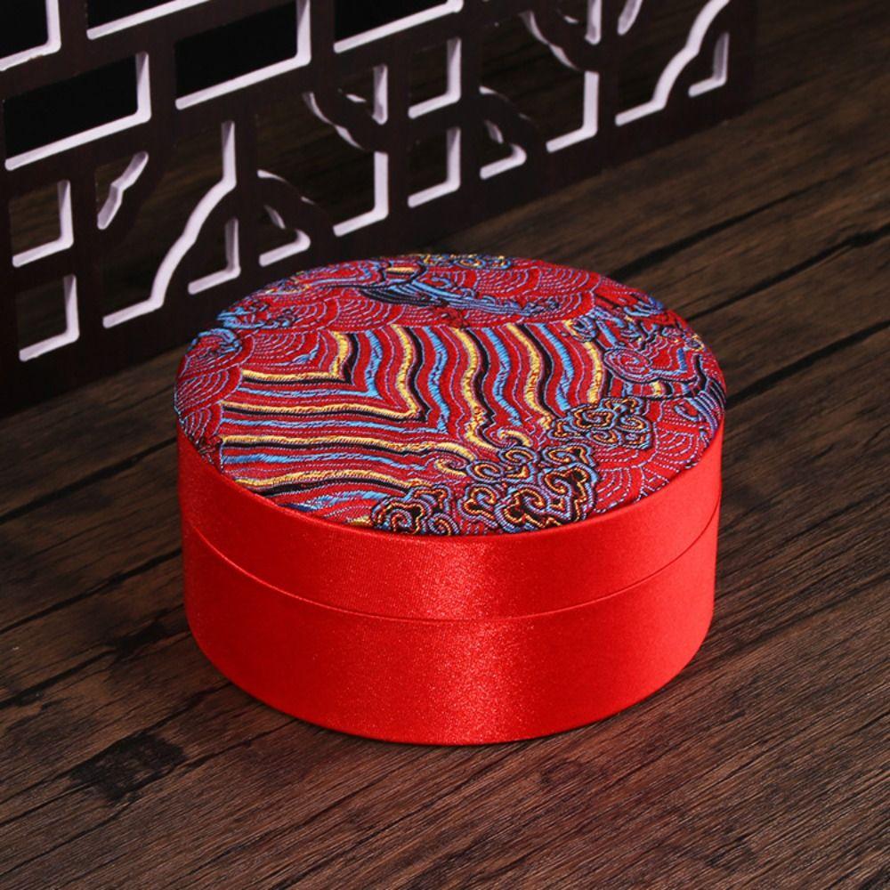 Linen Jewelry Storage Organizer Chinese Cultural Bracelet Box Bracelet Case  Living Room