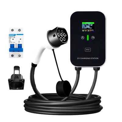 EV Wallbox 5M 7KW 32A зарядная станция автомобильный домашний EV Wallbox электромобиль EV Wallbox с кабелем 5M цветной экран + 2 карты