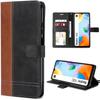 Case for Xiaomi Redmi 10C Scratch-Resistant PU Leather Brown-Black Two-Tone