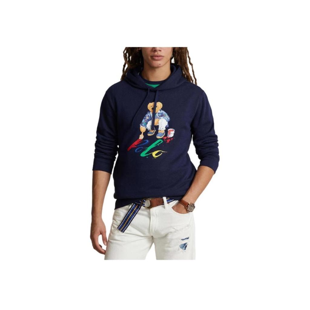 Мужские толстовки с капюшоном Polo Ralph Lauren Letter Bear Embroidered, темно-синие 710853309-030