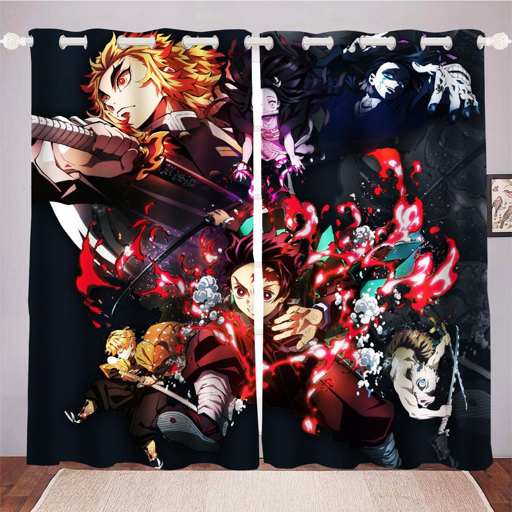 Аниме Гостиная Спальня Шторы Для Гостиной Перфорированные Пыленепроницаемые Затемняющие Шторы Кухня Шкаф Домашний Декор