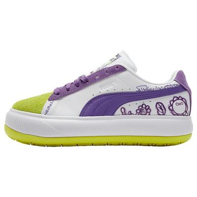 Flabjacks X Suede Mayu Garden Of Rest Кожаные кроссовки на платформе с низким верхом Женские кроссовки Золотой Серый 388594-01