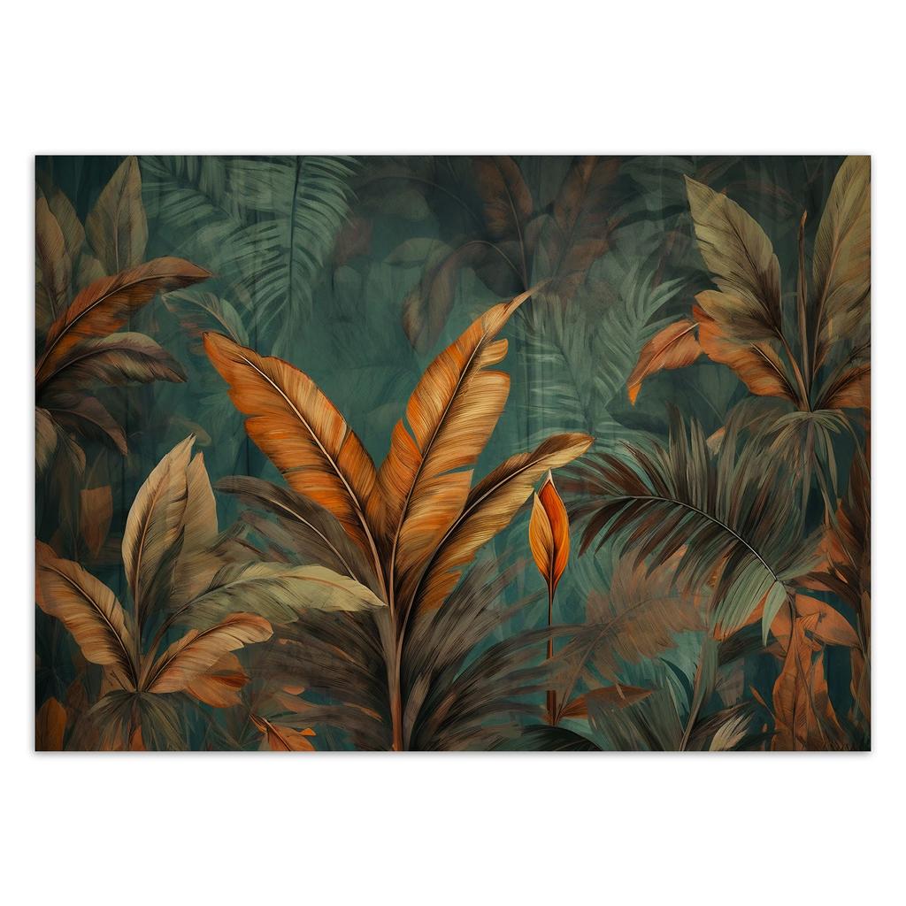 Wallpaper Tropical Leaves Flowers