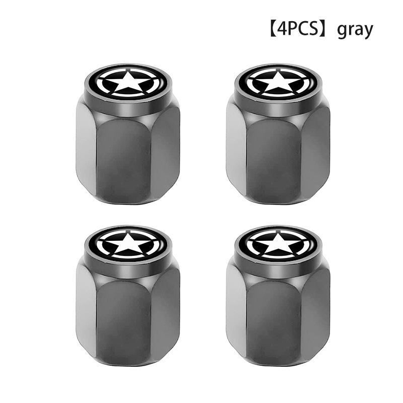 For Jeep 4PCS Car Logo Metal Wheel Tire Valve cover Cap Auto Styling Accessories Cherokee Patriot Liberty Wrangler JK JL