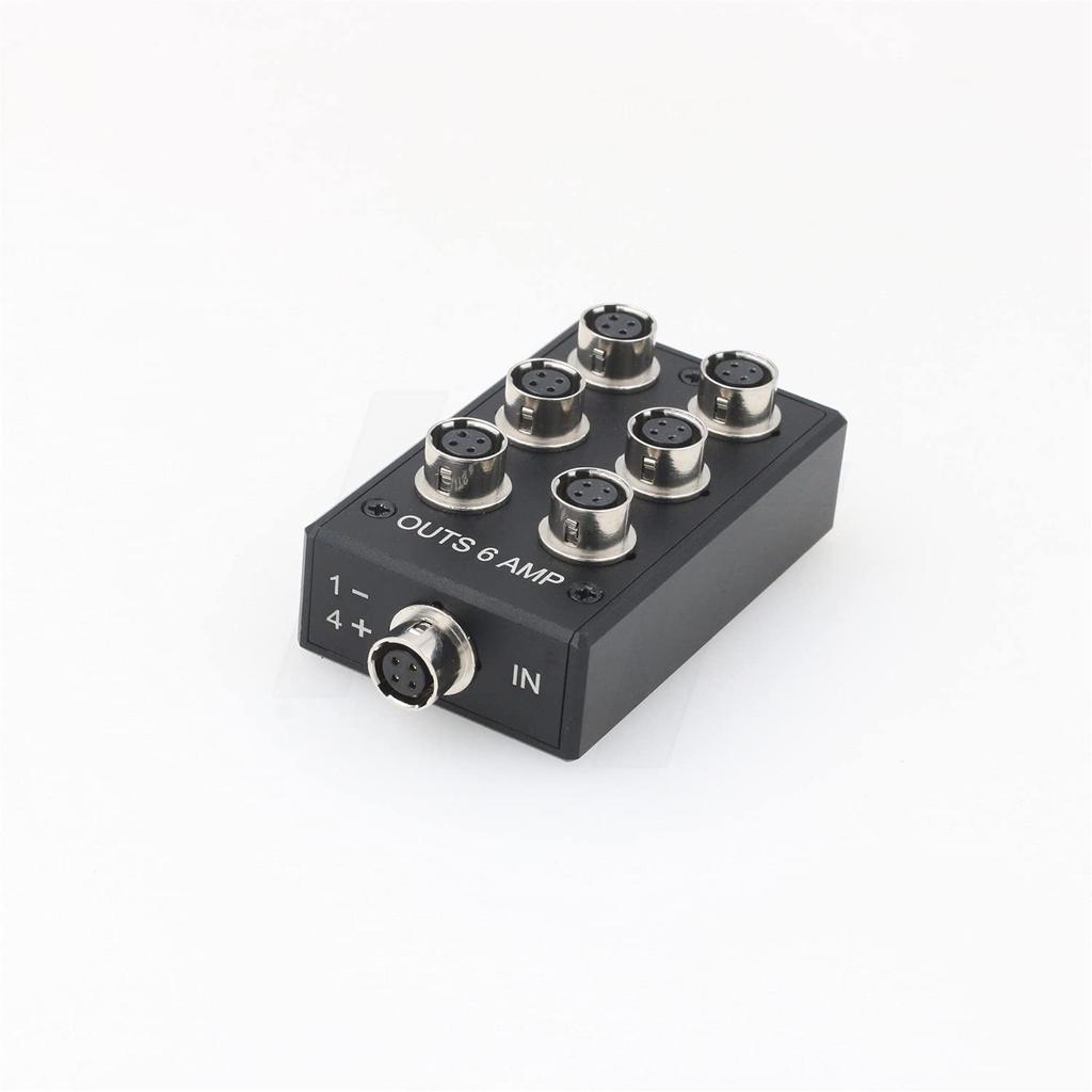 HangTon Hirose Female Power Splitter Box for Sound Devices Mixer Recorder BDS Power Supply Unit Zoom F8 4-Pin 1-6