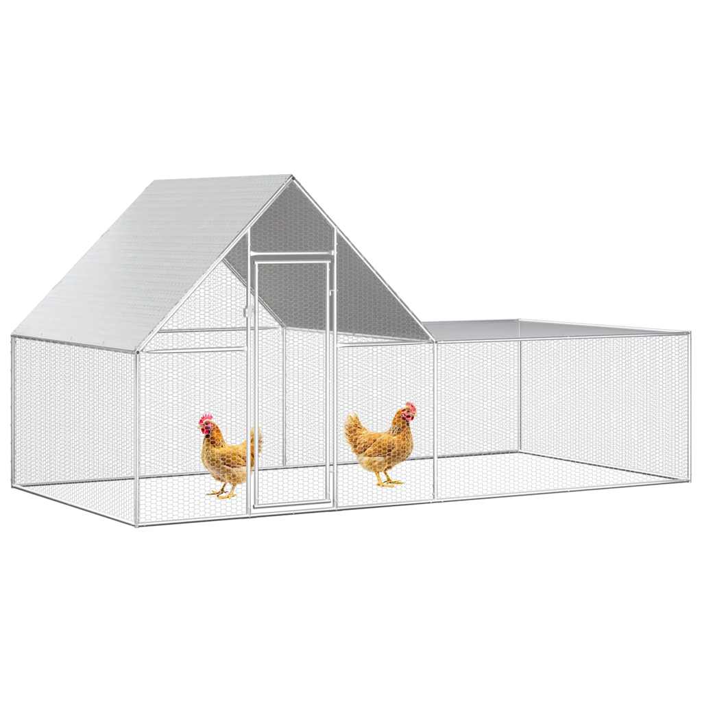 Chicken Coop 4x2x2 m Galvanized Steel