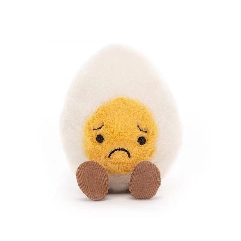 Adorable Boiled Egg Stuffed Toy With Expressive Faces 30cm Tall
