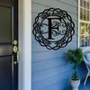 One Piece Initial Sign Metal Monogram Farmhouse Porch Wall Art Indoor Outdoor Decor Rustic Wreath Gift