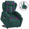 VidaXL Recliner Massage Chair Dark Green Fabric 3204500