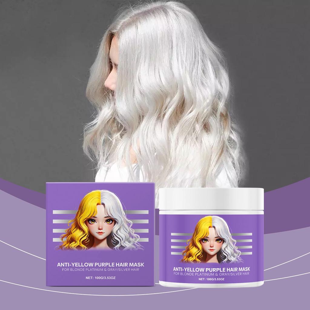 No Yellow Purple Hair Mask For Blonde , Gray And Hair 100ml