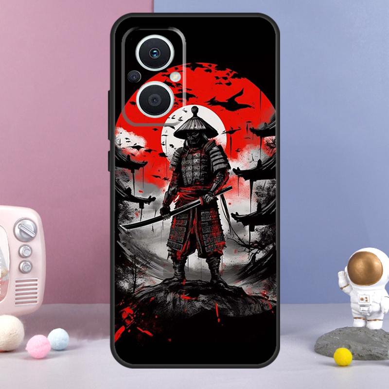 Япония Ниндзя Самурай Красное Солнце Чехол Для OPPO Reno 11 F 12F 13F 14F 10 12 13 14 Pro 7 8 Lite OPPO Find X9 X6 X5 X8 Pro Чехол