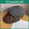 Newsboy Stylish Cap Women Casual Breathable Beret Hat With Plaid Wide Brim