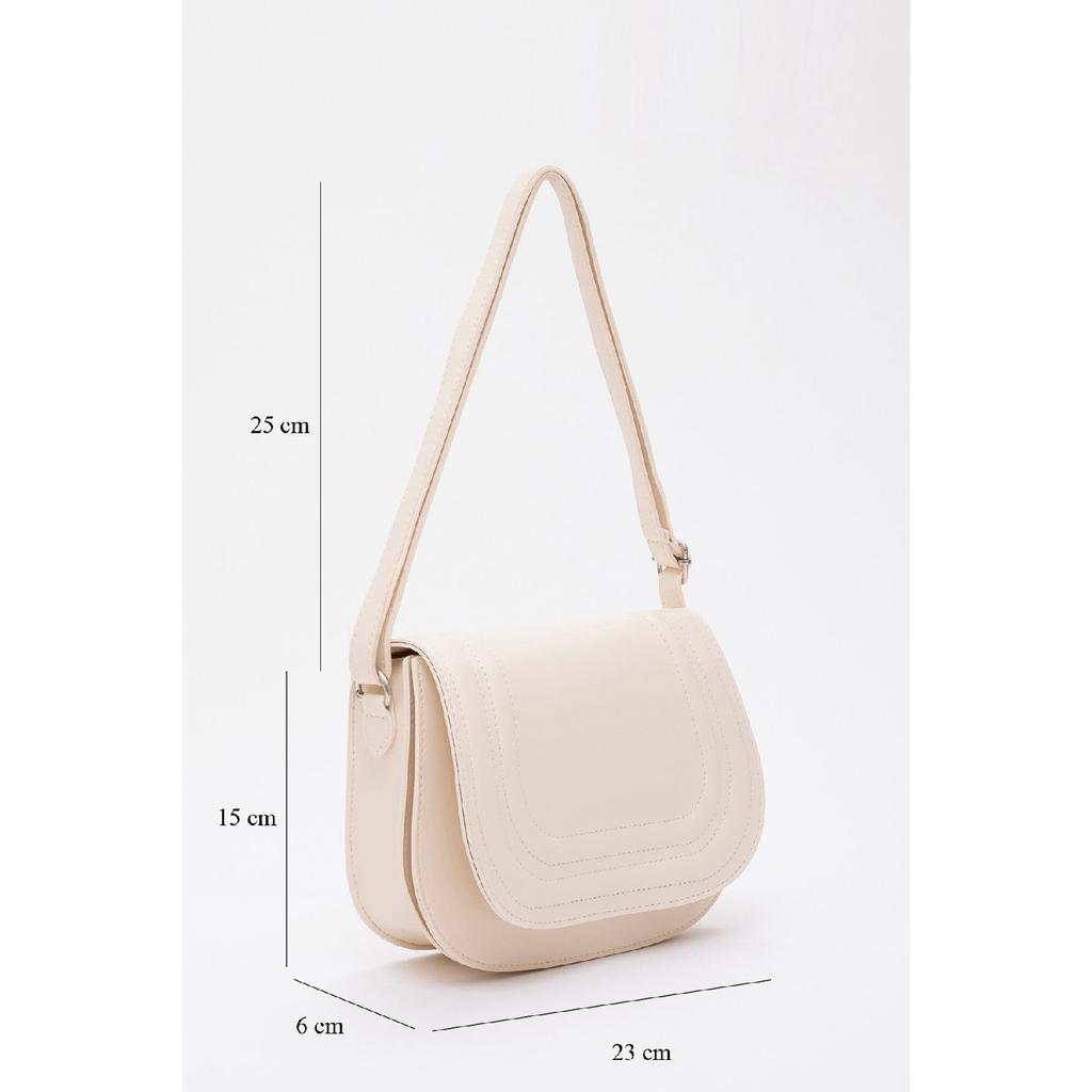 Black Shk93 Artificial Leather 2 Compartment Adjustable Strap Shoulder Bag L:15W:23W:6 Cm